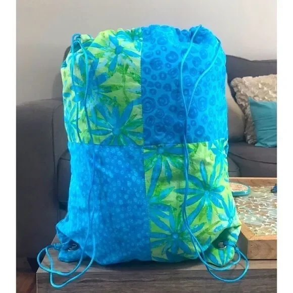 Colorful And Tropical “Drawstring” Sling Bag - Picture 2 of 4